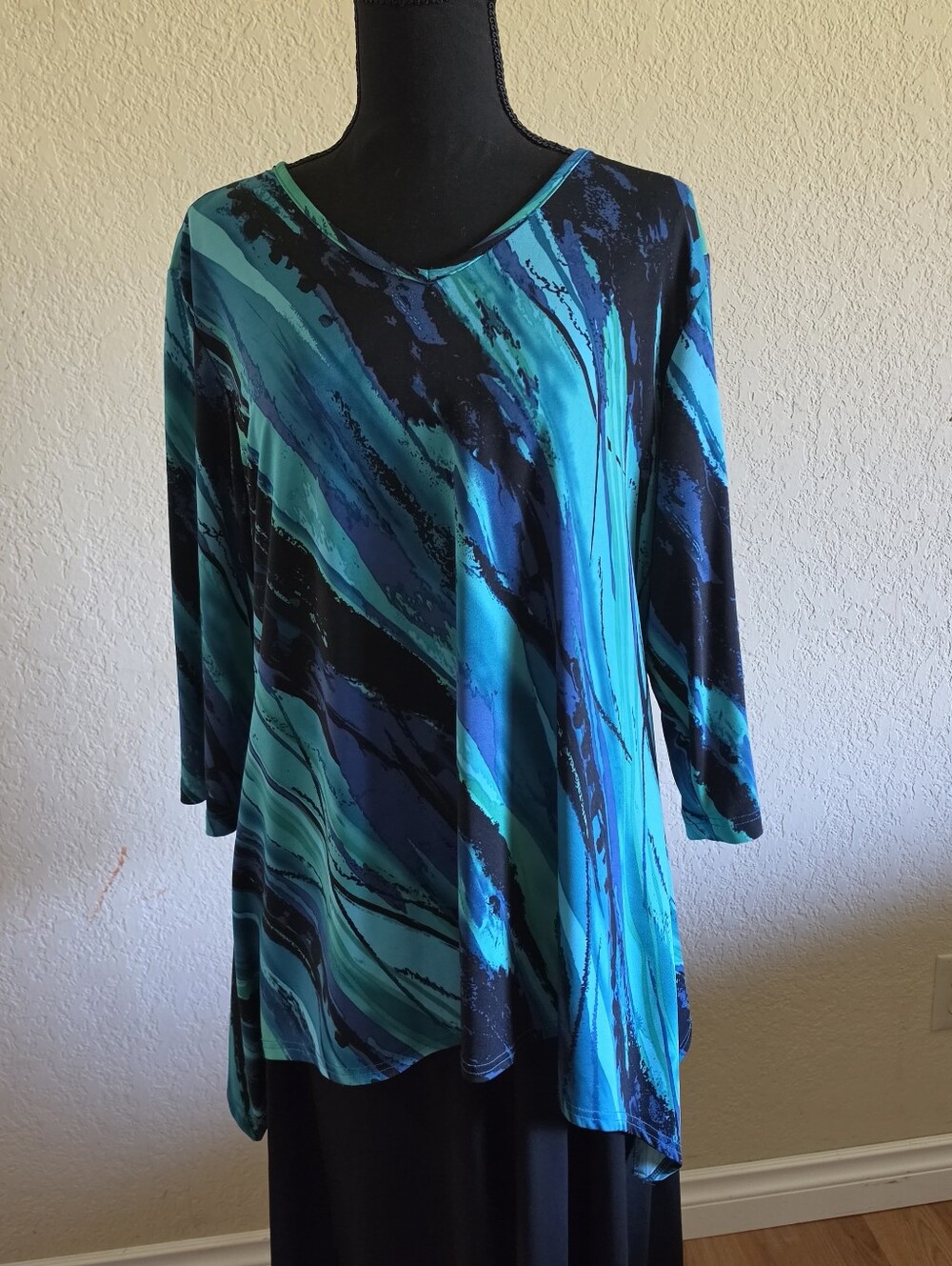 Long Sleeve Blue Blouse